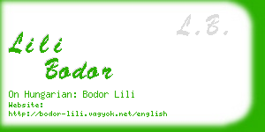lili bodor business card